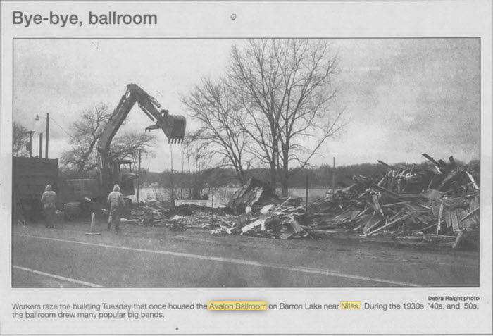 Avalon Ballroom at Barron Lake - 04 Mar 1998 Demolished (newer photo)